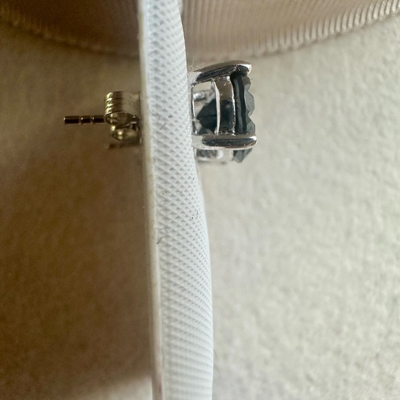 Sterling Silver 925 Stamped Black Onyx Stud Earrings New! Unique Cut - Picture 4 of 16